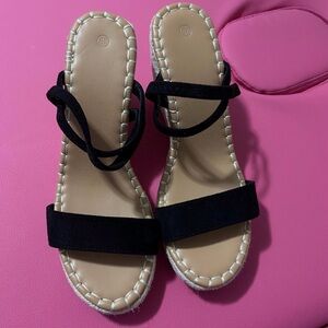 Rogue Black Strappy Women’s Heeled Sandals